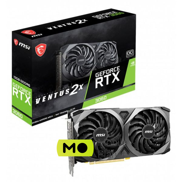 Відеокарта MSI GeForce RTX3060 12Gb VENTUS 2X OC LHR (RTX 3060 VENTUS 2X 12G OC LHR) (UA)
