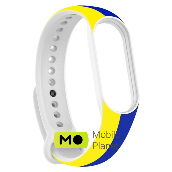 Ремешок для фитнес браслета Armorstandart для Xiaomi Mi Band 7/6/5 New Style Blue - Yellow (ARM61907) (UA)