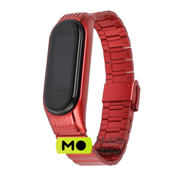 Ремінець для фітнес браслета Armorstandart Metal Band Link 603 для Xiaomi Mi Band 6/5 Red (ARM59068) (UA)