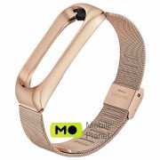 Ремешок для фитнес браслета BeCover Metal для Xiaomi Mi Band 3/4 Rose Gold (704654) (UA)