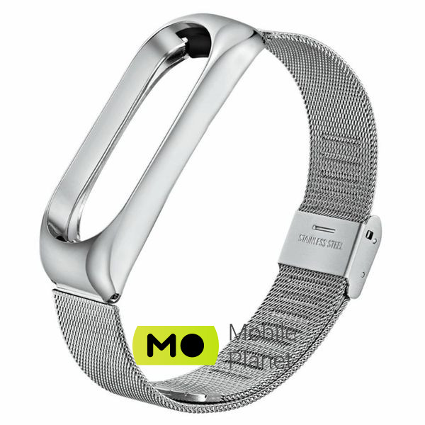 Ремінець для фітнес браслета BeCover Metal для Xiaomi Mi Band 3/4 Silver (704652) (UA)