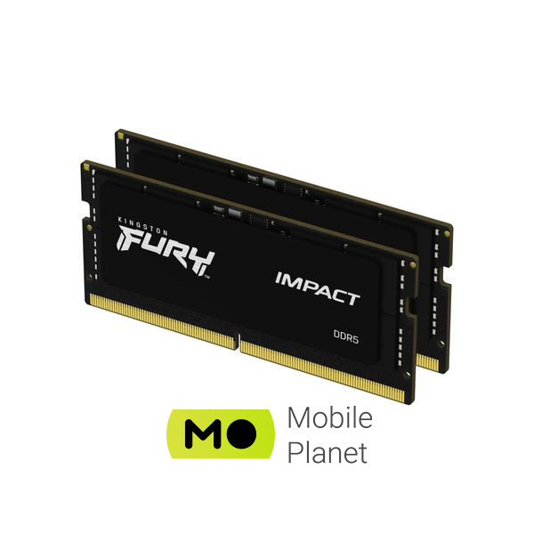 Оперативна пам'ять SoDIMM DDR5 16GB (2x8GB) 4800 МГц FURY Impact Kingston Fury (ex.HyperX) (KF548S38IBK2-16) (UA)