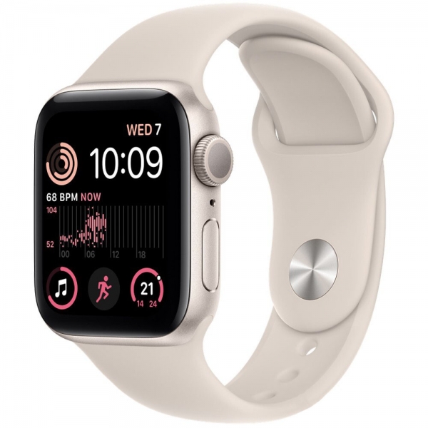 Годинники Apple Watch SE 2 GPS 40mm Starlight Aluminum Case with Starlight Sport Band S/M (MNJP3/MNT33)