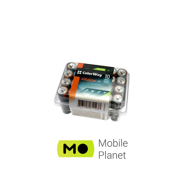 Батарейка ColorWay AA LR6 Alkaline Power (лужні) * 24 plastic box (CW-BALR06-24PB) (UA)