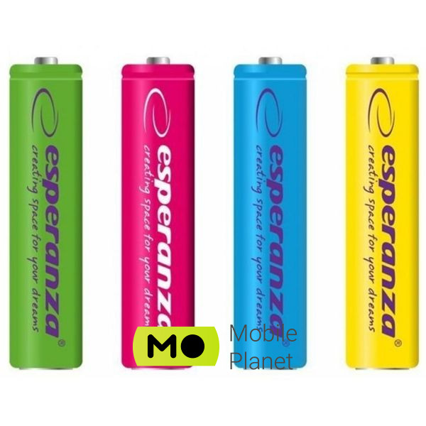 Батарейка Esperanza AA 2000mAh Ni-MH * 4 mix of colors (EZA108) (UA)