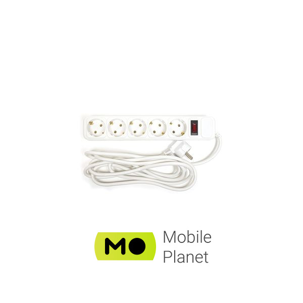 Мережевий фільтр PowerPlant 3 м, 5 розеток, євростандарт (JY-1056/3) (PPSA10M30S5B) (UA)