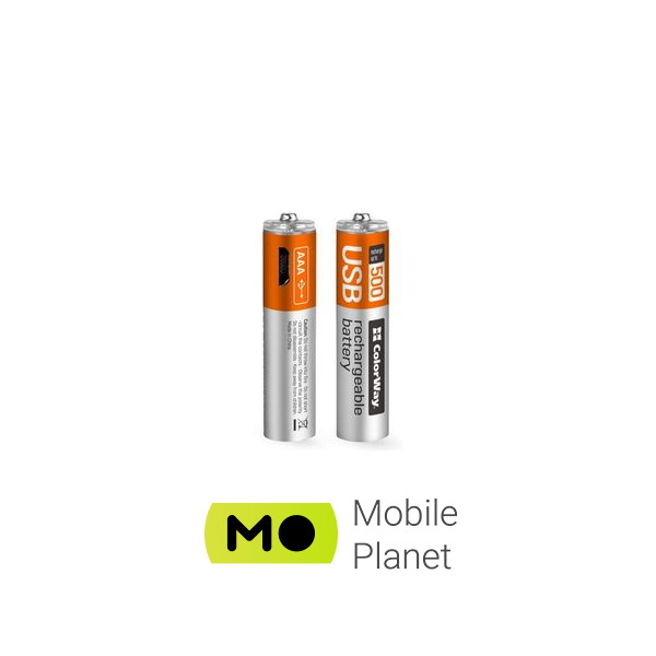 Батарейка ColorWay AAA micro USB 400 mAh*2 (CW-UBAAA-01) (UA)