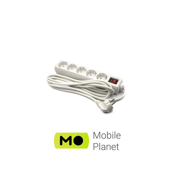 Сетевой фильтр PowerPlant 3 м, 5 розеток, 3x1.0мм2 (PPSA08M30S5) (UA)