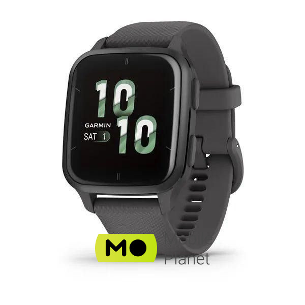 Garmin Venu Sq 2 Slate Aluminum Bezel with Shadow Gray Case and Silicone Band (010-02701-00/10)