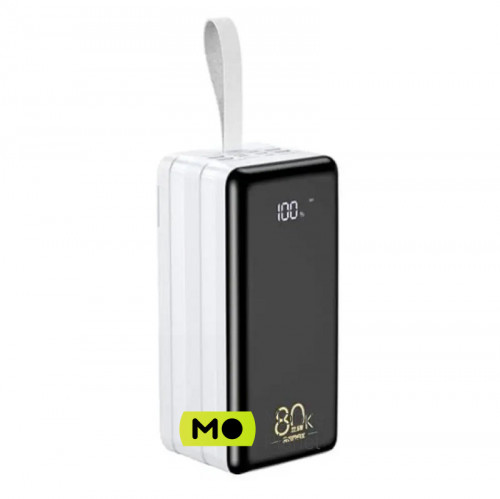 REMAX Chinen Series 22.5W PD Plus QC Fast Charging with LED Light 80000mAh Black RPP-291