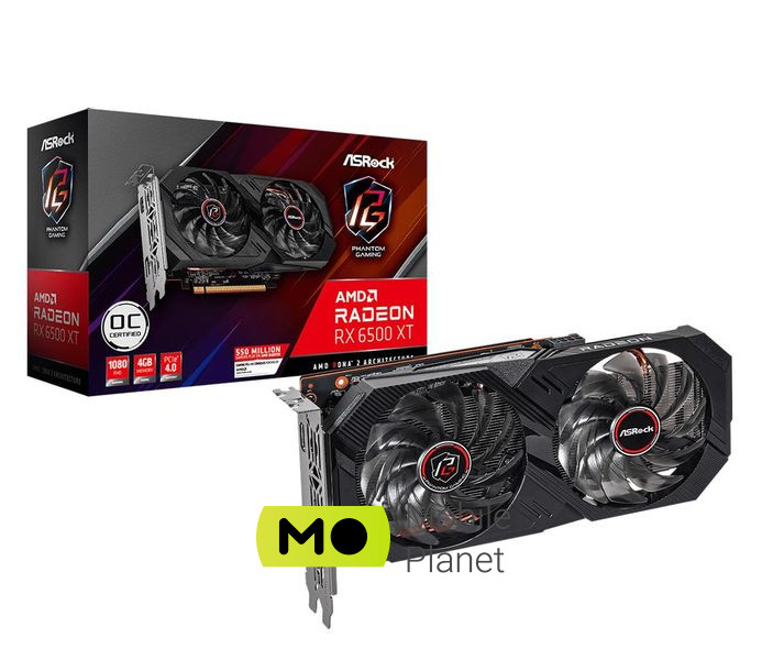 Видеокарта ASRock Radeon RX 6500 XT Phantom Gaming D OC 4GB GDDR6 (RX6500XT PGD 4GO) EU