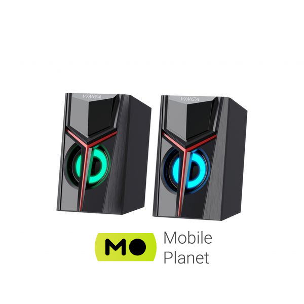 Акустична система Vinga SP-100 LED USB Black (UA)