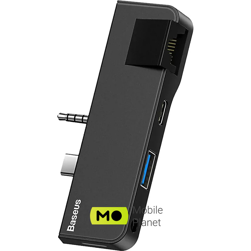 USB-Hub Baseus for Surface Go USB3.0/Type-C/RJ45/AUX Black (CAHUB-FG01)