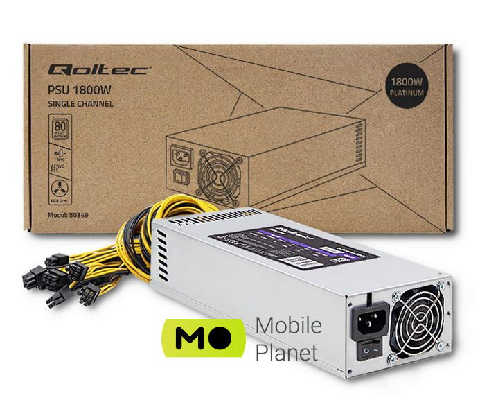 Блок живлення Qoltec PCI-E Smart 1800W 80 Plus Platinum (50349) EU