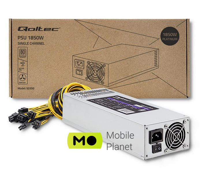 Блок живлення Qoltec PCI-E Smart 1850W 80 Plus Platinum (50350) EU