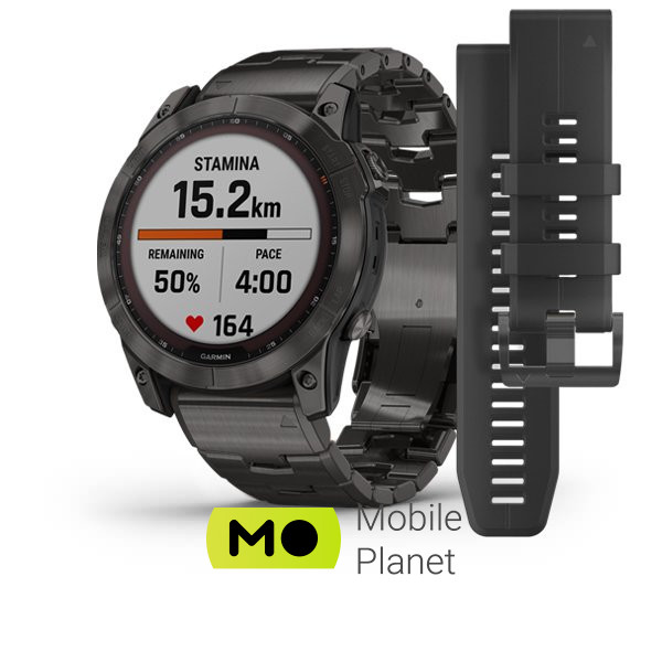 Garmin Fenix ​​7X Sapphire Solar C. Grey DLC Titanium w. Carbon Grey DLC Vented T. Band (010-02541-27)
