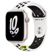 Apple Watch Nike Series 8 GPS 45mm Starlight Aluminum Case with Summit White/Black Nike Sport Band (MPH13)
