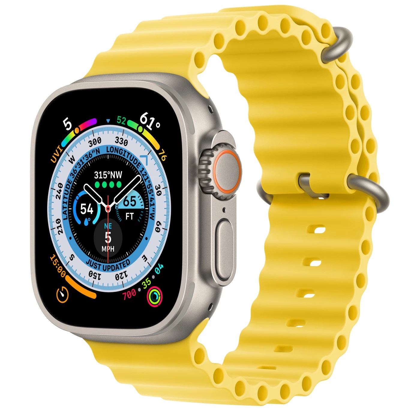 Часы Apple Watch Ultra GPS + Cellular 49mm Titanium Case with Yellow Ocean Band (MNH93/MNHG3)