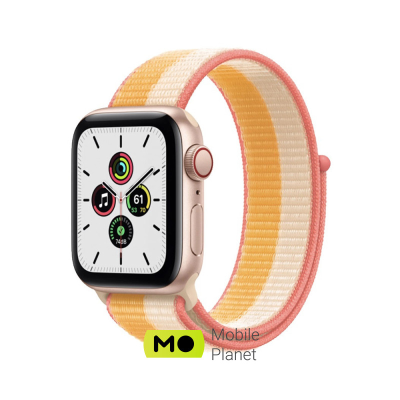 Годинники Apple Watch SE GPS Plus Cellular 40mm Gold Aluminum Case w. Maize/White S. Loop (MKQP3)