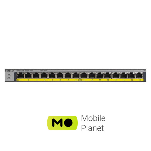 Комутатор мережевий Netgear GS116PP-100EUS (UA)