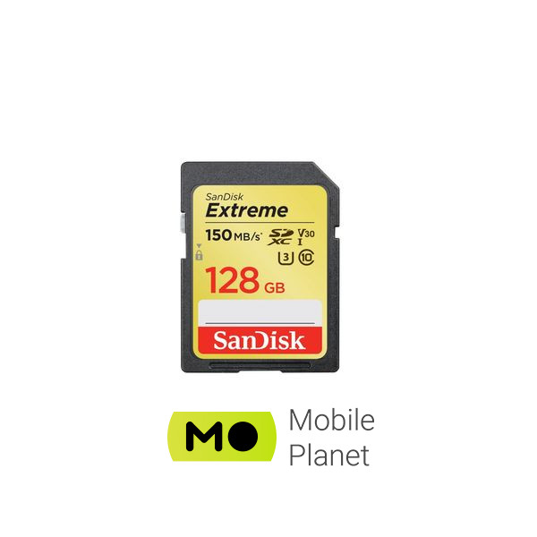Карта пам'яті SanDisk 128GB SD class 10 UHS-I U3 V30 Extreme (SDSDXXD-128G-GN4IN) (UA)