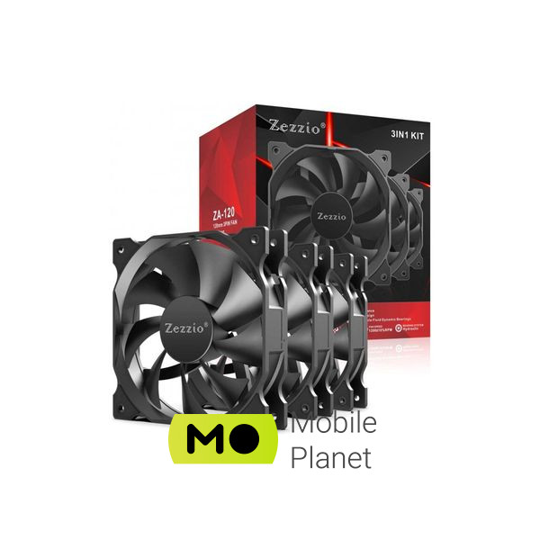 Кулер для корпусу Zezzio ZA-120 3 in 1 Kit (UA)
