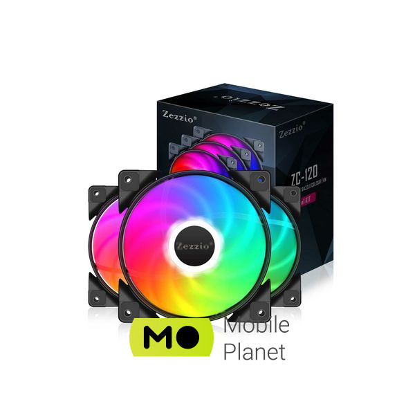 Кулер для корпуса Zezzio ZC-120 Colorful 3in1 (UA)