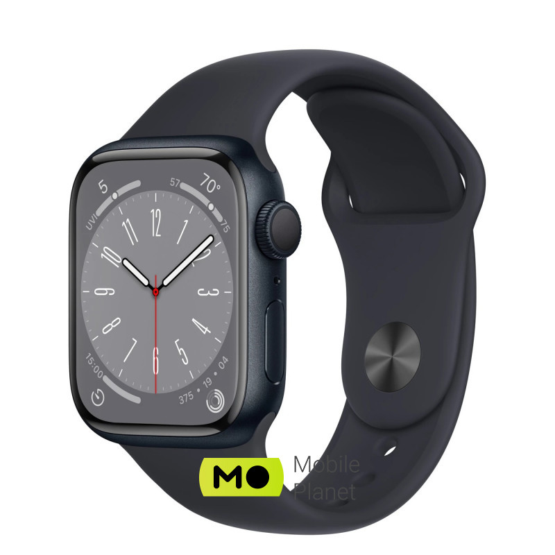 Годинники Apple Watch Series 8 GPS 41mm Midnight Aluminum Case with Midnight Sport Band M/L (MNU83)