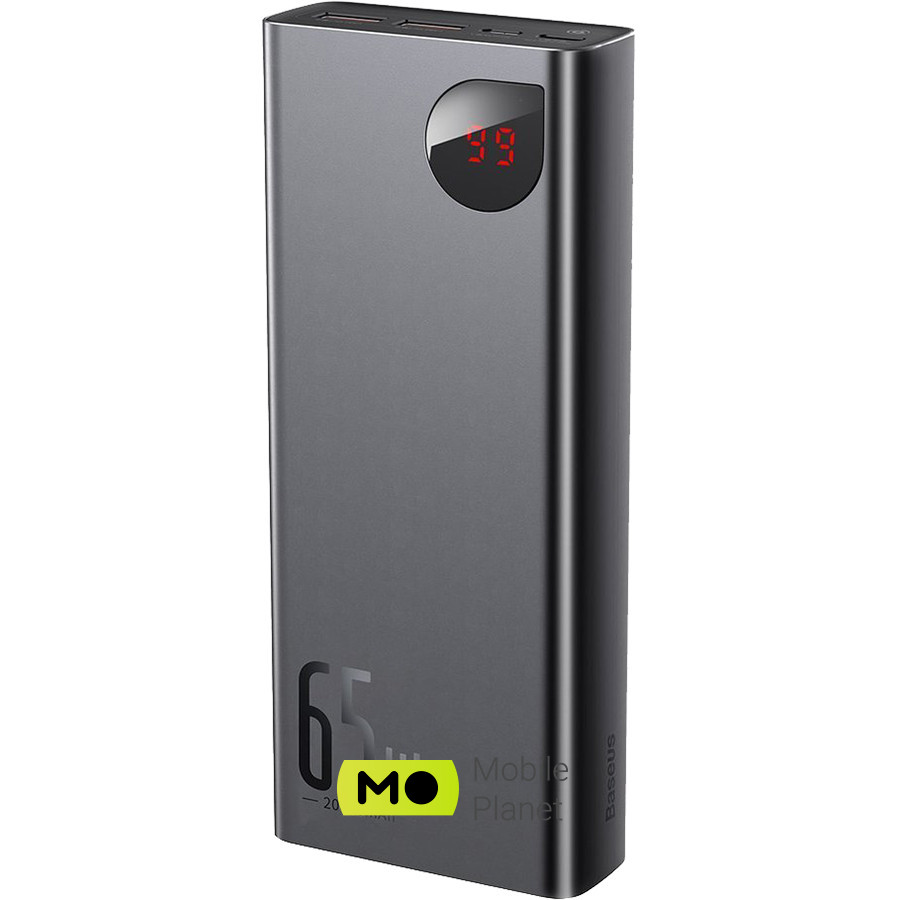 Мобільна батарея Baseus Adaman Metal Digital Display Quick Charge Power Bank 65W 20000mAh Black (PPIMDA-D01)