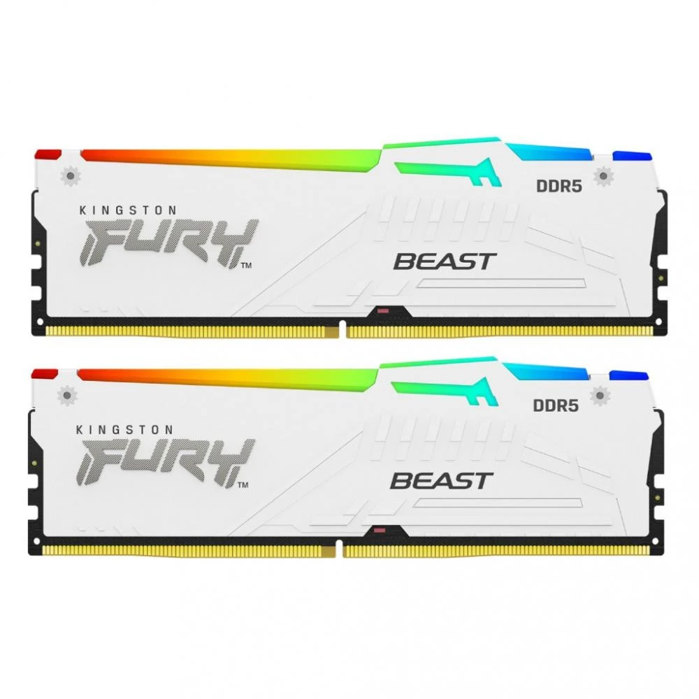Оперативная память Kingston FURY 64 GB (2x32GB) DDR5 6000 MHz Beast RGB EXPO White (KF560C36BWEAK2-64) (UA)
