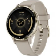 Garmin Venu 3S Soft Gold Stainless Steel Bezel with French Gray Case and Sport Band (010-02785-02/52)