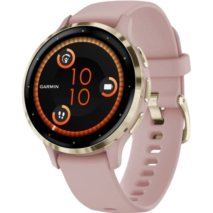 Garmin Venu 3S Soft Gold S. Steel Bezel w. Dust Rose Case and S. Band (010-02785-03/53)