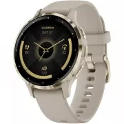 Garmin Venu 3 Soft Gold Stainless Steel Bezel with French Gray Case and Sport Band (010-02785-02/52)
