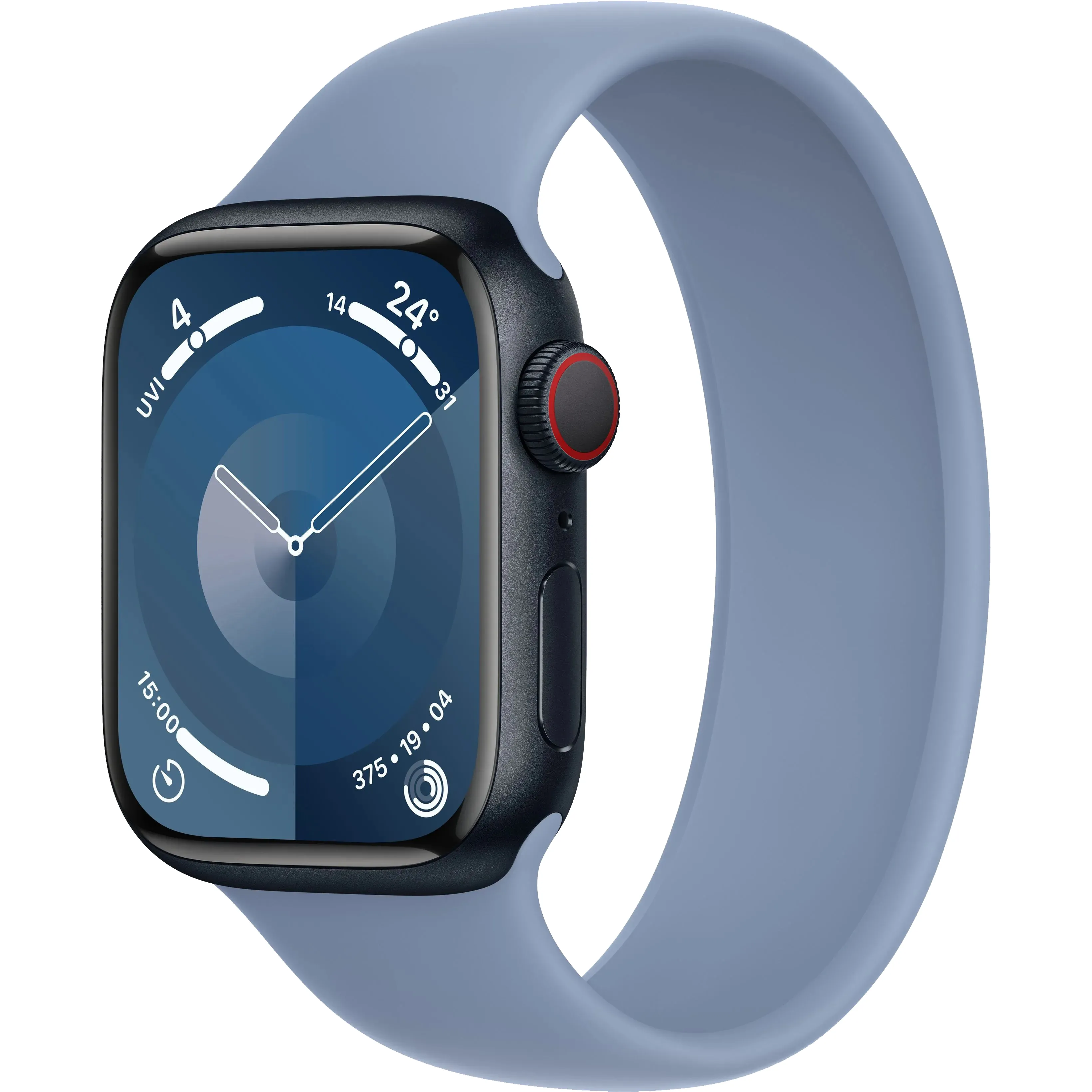 Часы Apple Watch Series 9 GPS 41mm Midnight Aluminum + Winter Blue Solo Loop (MR9L3+MTAD3)