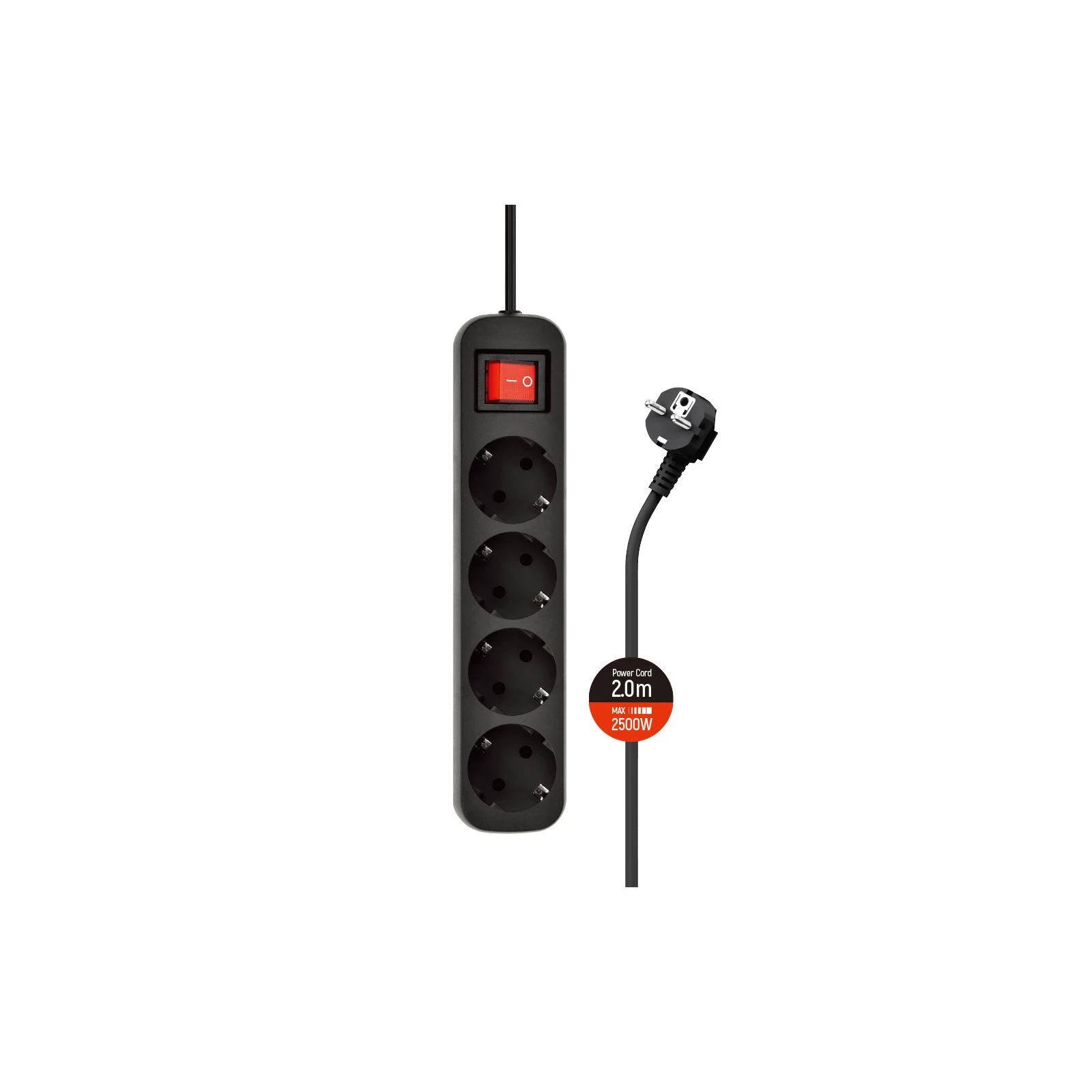 Мережевий фільтр ColorWay CW-PSEA42BK/2M black (CW-PSEA42BK) (UA)