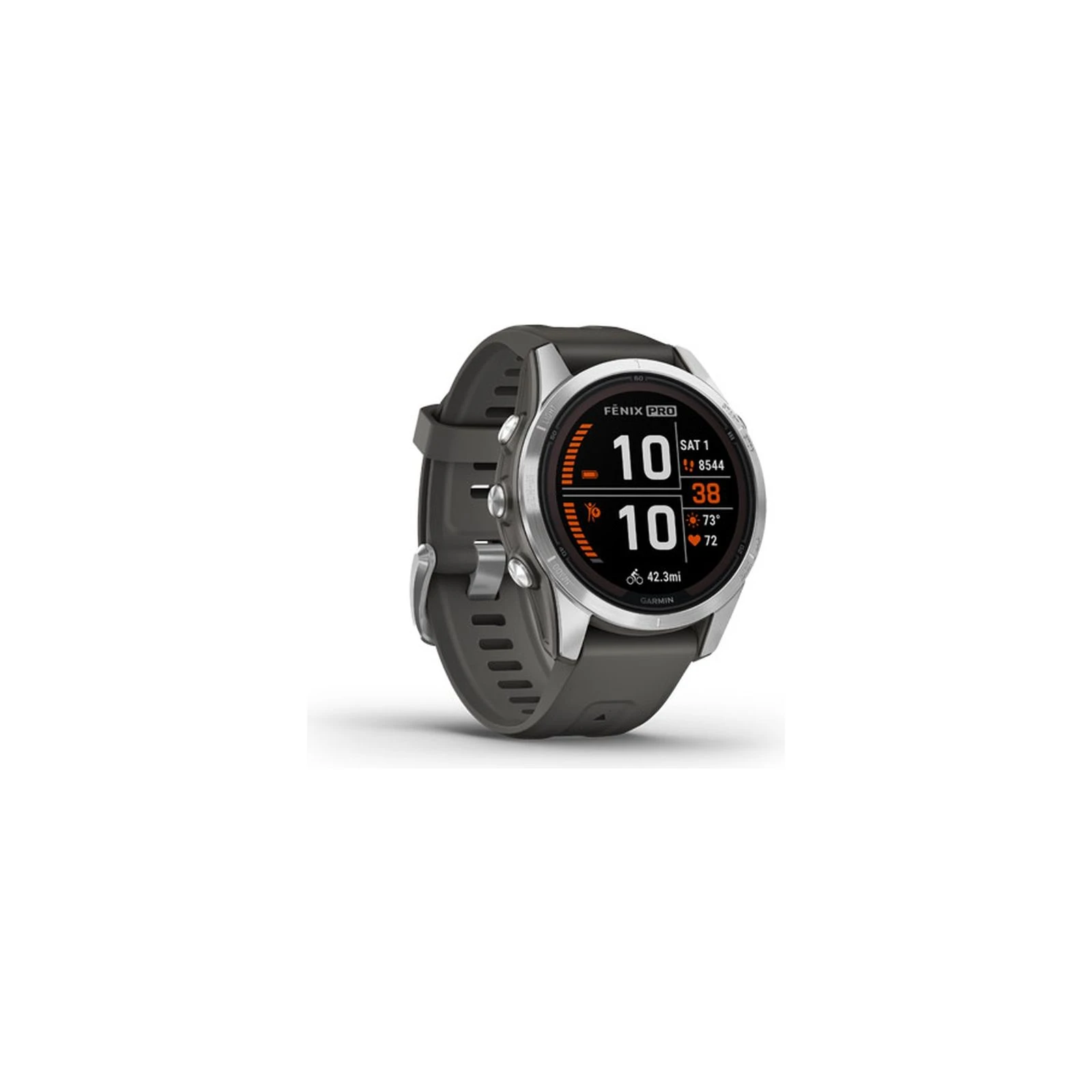 Garmin fenix 7S Pro Solar, Glass, SS w/Graphite band, GPS (010-02776-01) (UA)