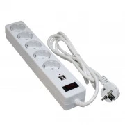 Patron 1.8m + 2 USB 2.0, 2.1A, 5 роз. White (EXT-PN-SP-52-USB-W) (UA)