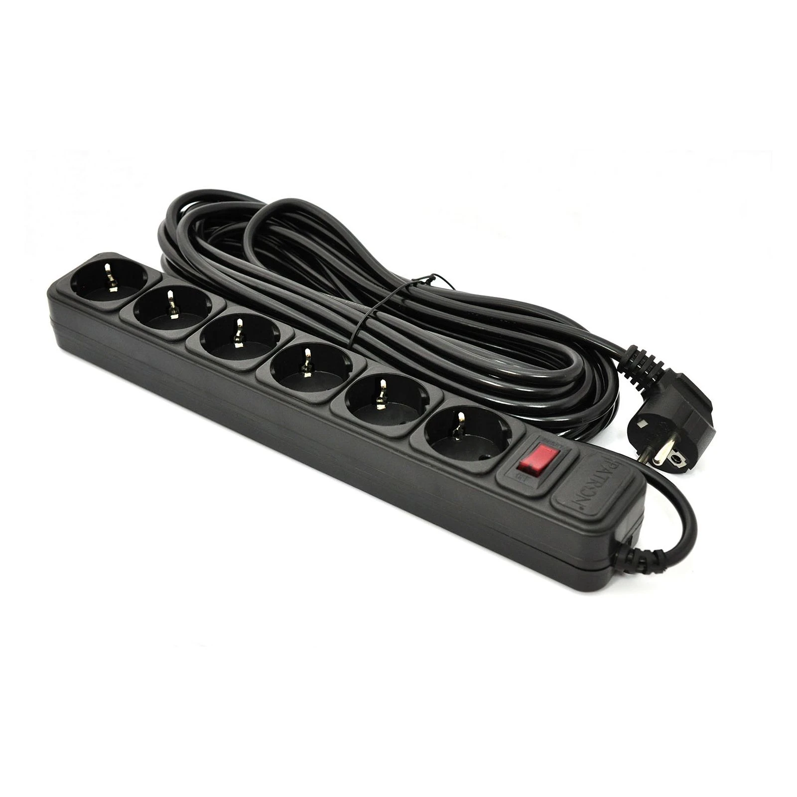 Сетевой фильтр Patron 10 m3*1mm2 (SP-10610) 6 розеток BLACK (EXT-PN-SP-10610) (UA)