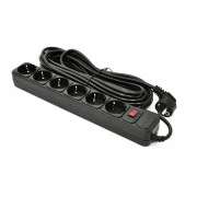 Patron 10 m3*1mm2 (SP-10610) 6 розеток BLACK (EXT-PN-SP-10610) (UA)