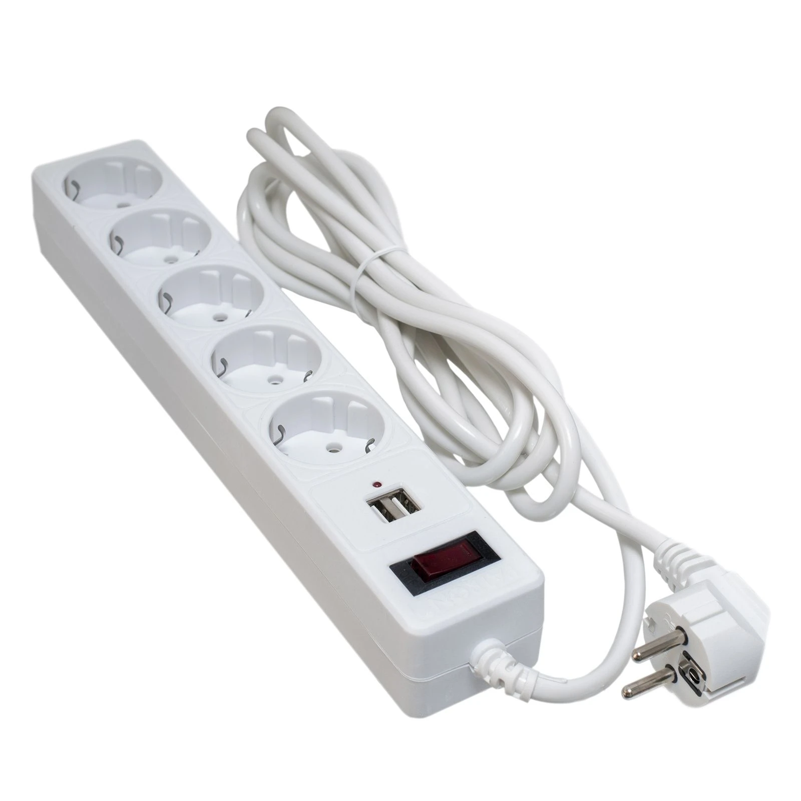 Мережевий фільтр Patron 3m + 2 USB 2.0, 2.1A, 5 троянд. White (EXT-PN-SP-53-USB-W) (UA)