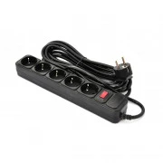 Patron 5.0 m, 3*1.5mm2 (SP-1655) 5 розеток BLACK (EXT-PN-SP-1655) (UA)