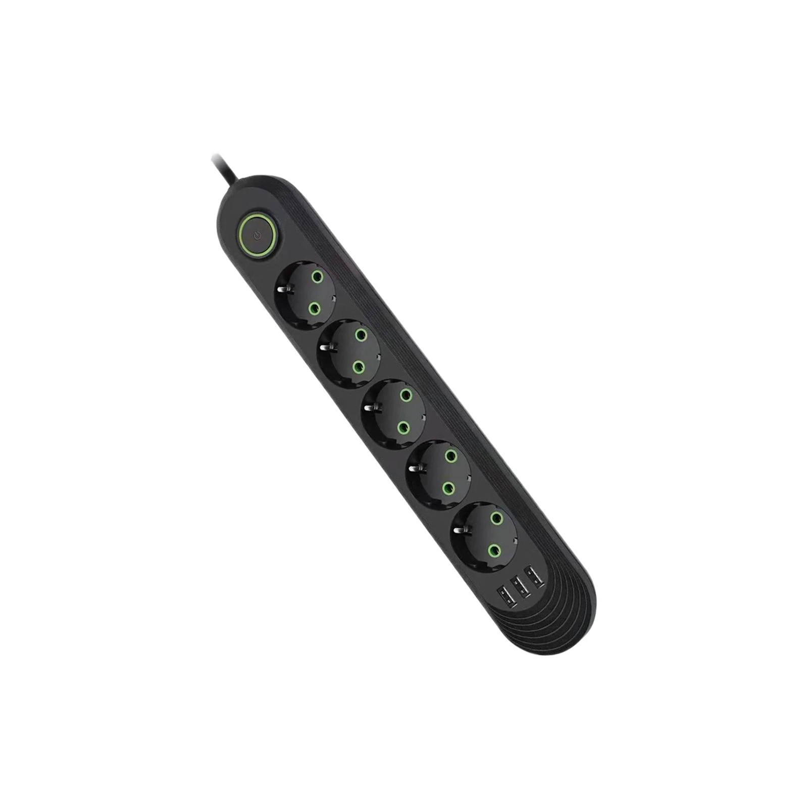 Мережевий фільтр Voltronic F05U, 5роз EU, 3*USB Black (F05U-Black) (UA)