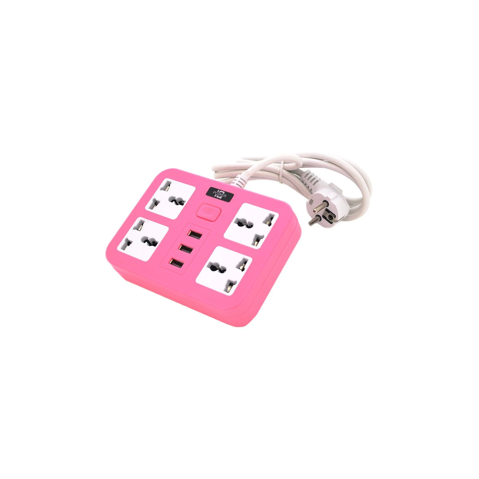 Мережевий фільтр Voltronic TВ-Т15, 4роз, 3*USB Pink (ТВ-Т15-Pink) (UA)