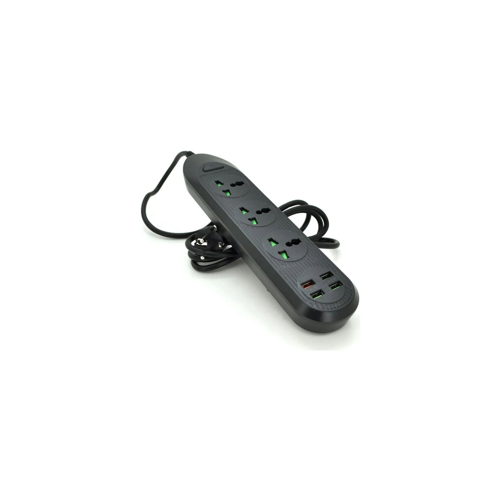 Сетевой фильтр Voltronic TВ-Т16, 4роз, 3*USB Black (ТВ-Т16-Black) (UA)