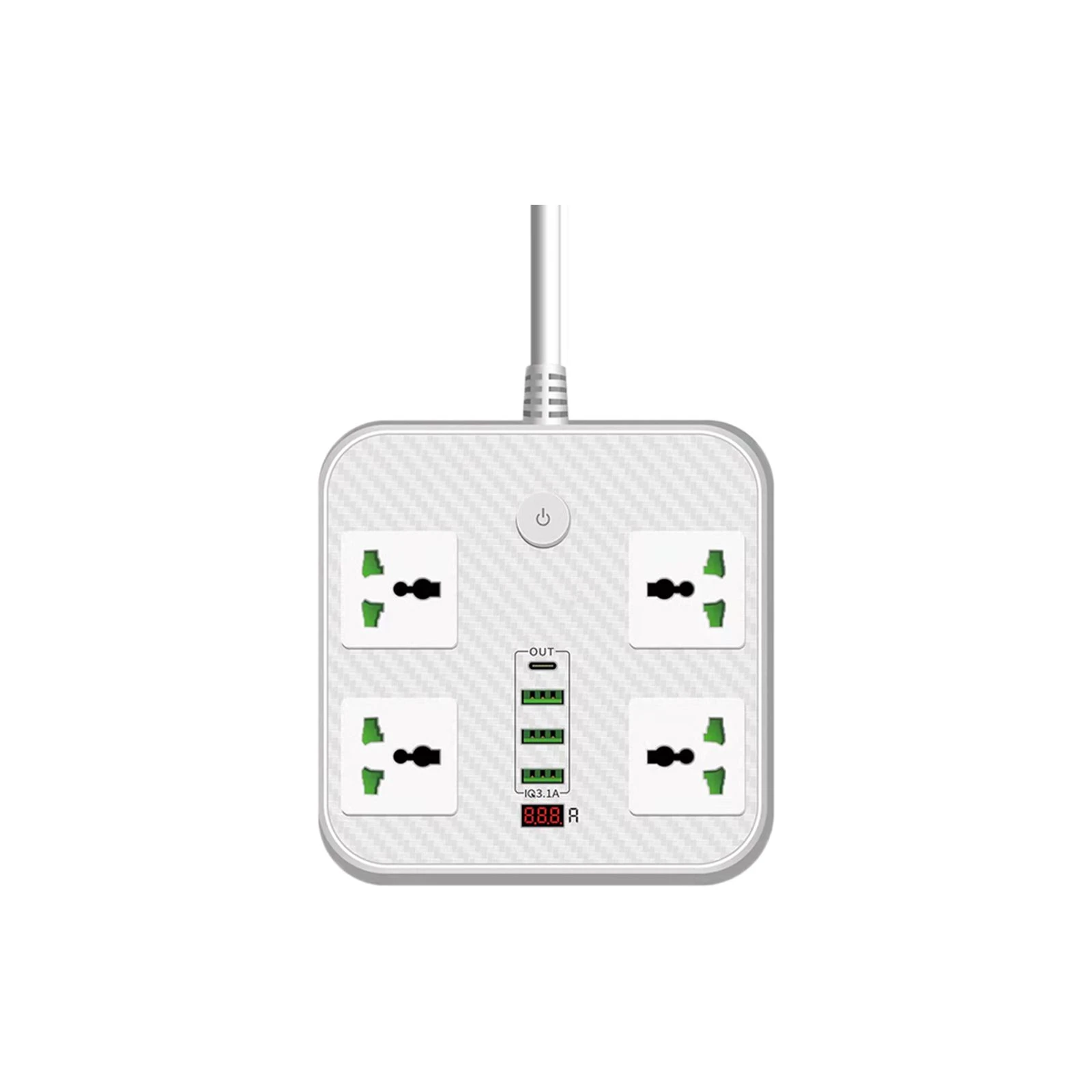 Мережевий фільтр Voltronic TВ-Т90, 4роз, 3*USB White (ТВ-Т90-White) (UA)