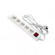 2E 5XSchuko з вимикачем,1.5м, white (2E-U05ESM1.5) (UA)