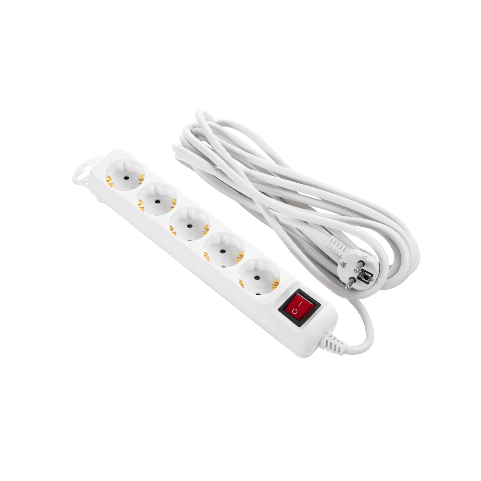 Сетевой фильтр 2E 5XSchuko з вимикачем,5м, white (2E-U05ES15M5) (UA)