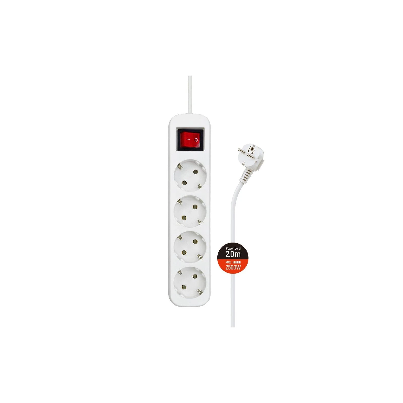 Сетевой фильтр ColorWay CW-PSEA42W/ 2M white (CW-PSEA42W) (UA)