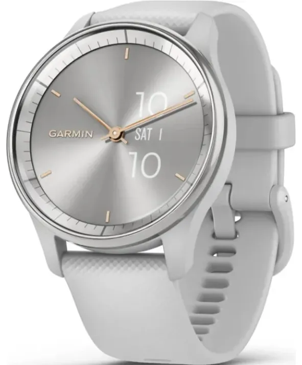 Garmin Vivomove Trend Silver S. Steel Bezel w. Mist Gray Case and S. Band (010-02665-03)