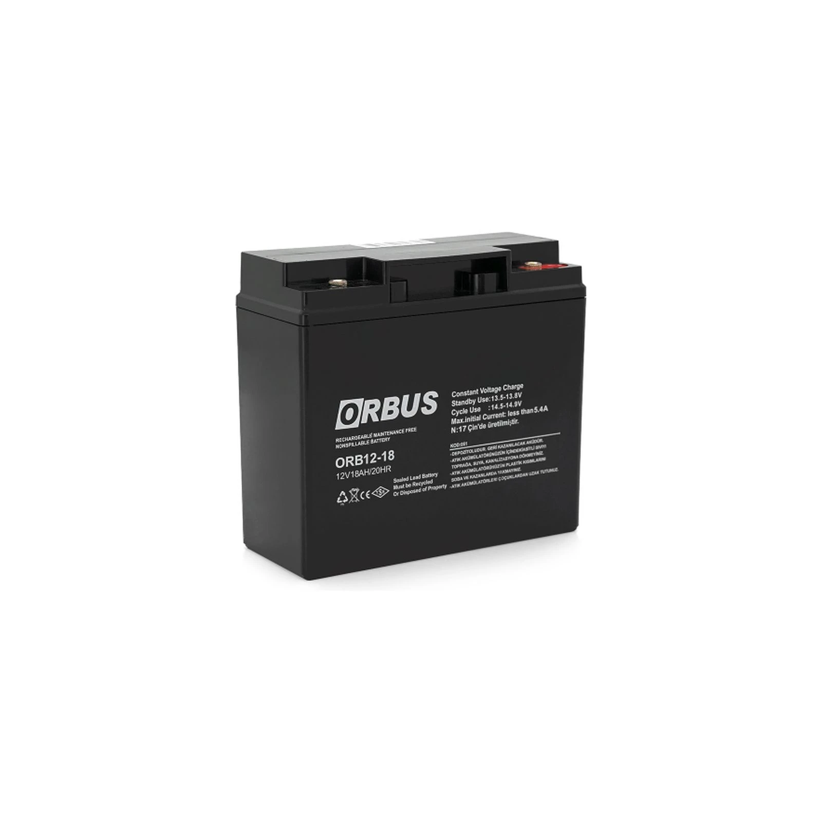 Акумуляторна батарея Orbus ORB1218 AGM 12V 18Ah (ORB1218) (UA)